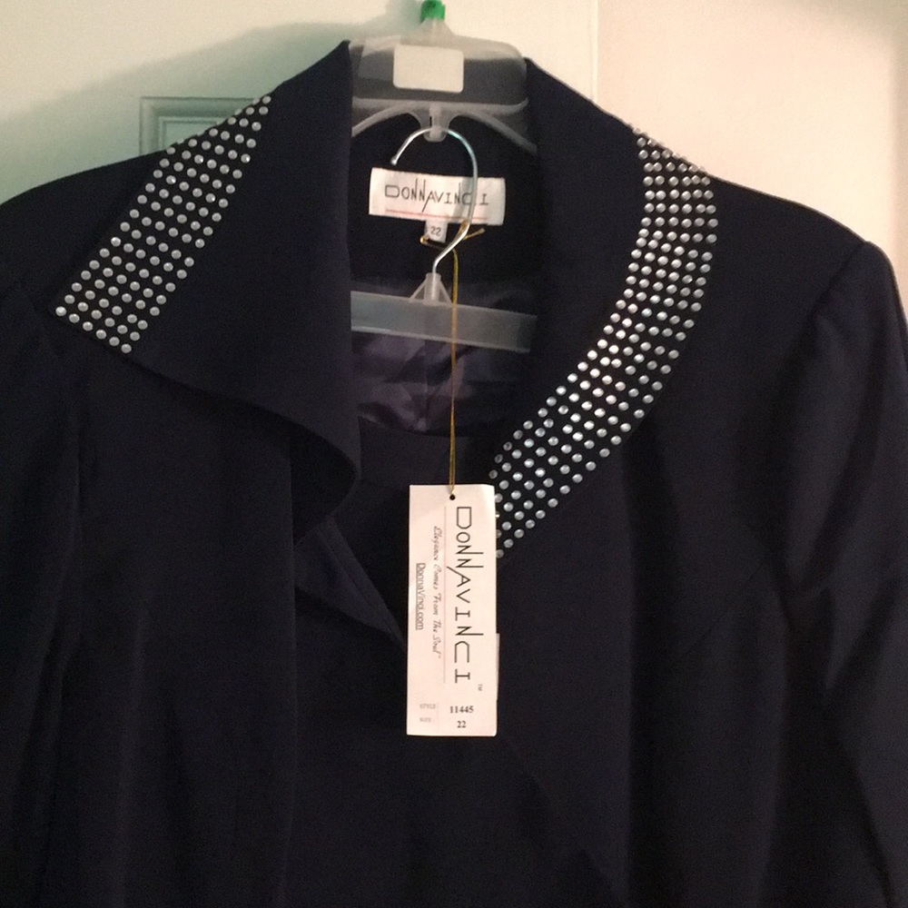 Designer Suits navy blue two-piece